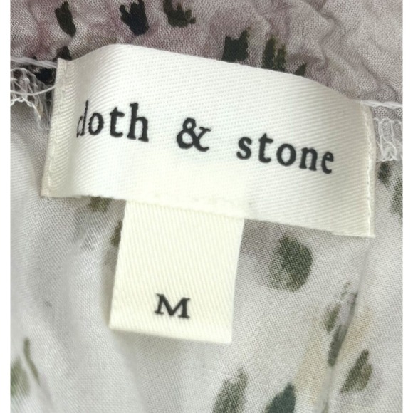 Cloth &‎ Stone Floral Blouse Size Medium Anthropologie Long Sleeve Cropped Top - Picture 5 of 8